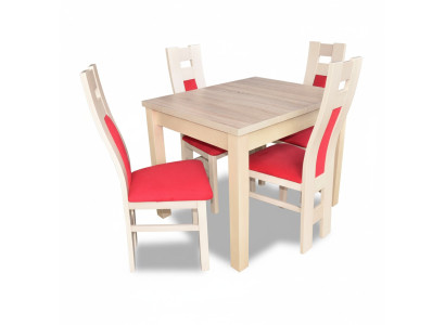 Ensemble de salle à manger Design Suite 5 pièces Meubles en bois Commode 4 x chaises Table Nouveau