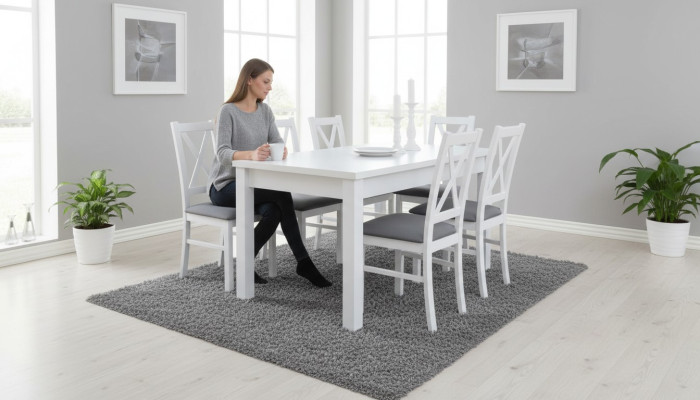 Table à manger 6 Chaises Chaise Salle à manger Suite Fauteuils Tables Table S18-L 7 pièces.