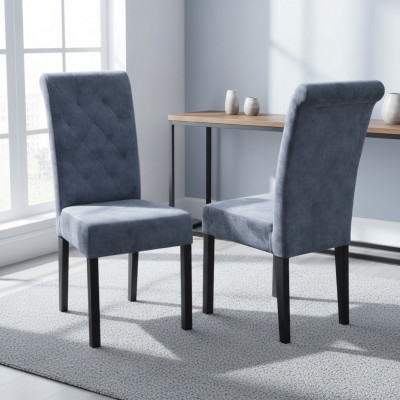 Fauteuil Chaise Salle à manger Télévision Salon Siège en tissu Moderne Chaise rembourrée Bois massif