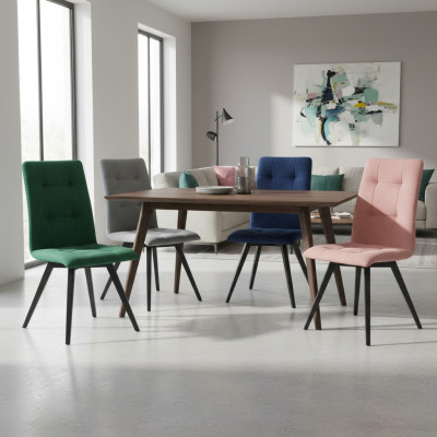 Chaise Grise Design Salle de séjour Salle à manger Bois Chaises Rembourrage Fauteuil Design nouveau