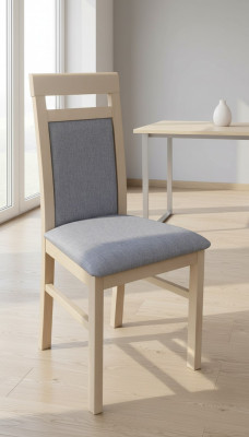 Salle à manger 1 x Fauteuil inclinable Ensemble Fauteuil de salle à manger en bois Coussin d'assise rembourré