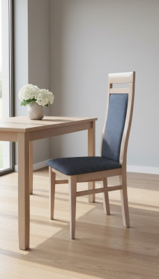 Chaises de salle à manger 1x Fauteuil Chaise de salle à manger Bois Tissu Chaise en bois neuve