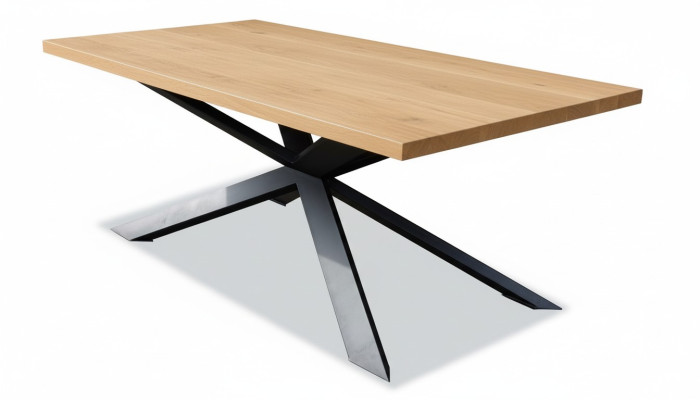 Table à manger Design Table Bois Acier inoxydable Moderne Salle à manger Salon