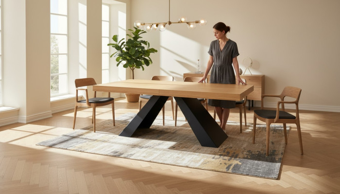 Tables de luxe Mobilier Designer Table à manger Bois Salle à manger Salon Moderne Table