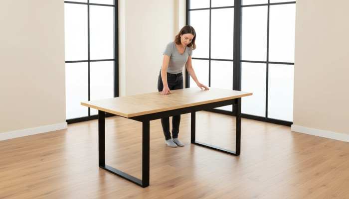 Table à manger Salle à manger Bureau Salon Tables Bois Design 160cm Extensible