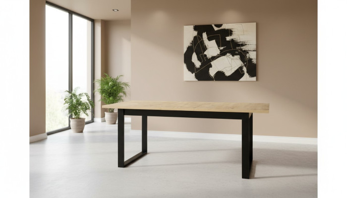 Table à manger Salle à manger Bureau Salon Tables Bois Design 160cm Extensible