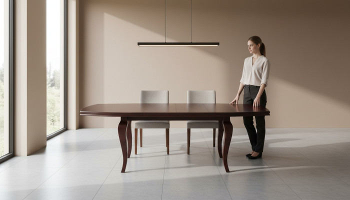 Table à manger Groupe de tables Salle à manger Salon Suite Bois Luxe 100x170/250 neuf