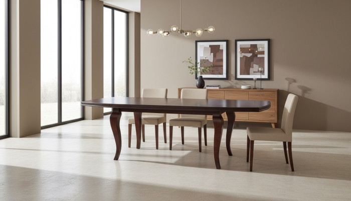 Table à manger Groupe de tables Salle à manger Salon Suite Bois Luxe 100x170/250 neuf