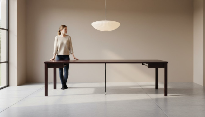 Table en bois de luxe Salle à manger Tables Design Table à manger Tables en bois Meubles 100x100/250cm