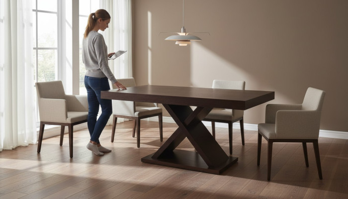 Conception Table à manger Table en bois Salle à manger Table de salon Tables 160/210cm neuf
