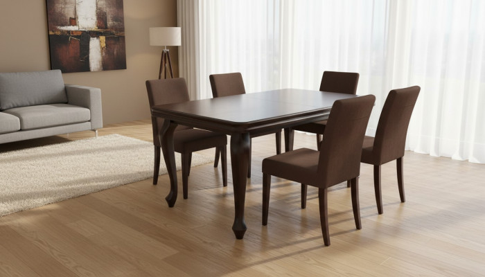 Table en bois Table à manger Table Bois Tables Salle à manger Mobilier en bois massif 90x170/250cm neuf