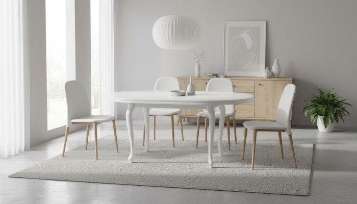 Table Table à manger Bois Design Table en bois Tables de séjour Salle à manger 100x100/140cm Meubles