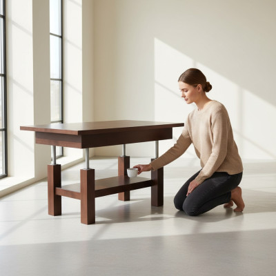 Table à manger Design Table de salon Table en bois Tables Salle à manger Mobilier moderne 80x130/170