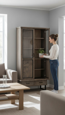 Vitrine classique Armoire à vitrine Mobilier italien Vitrine vitrine nouvelle 22802
