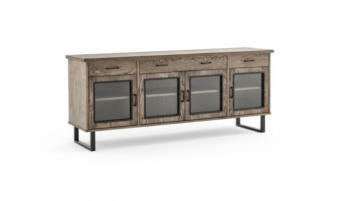 Vitrine Buffet en verre Armoire Commode Armoires hautes Meubles en bois massif Commodes