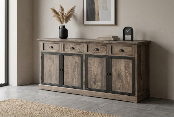 Commode design Buffet Buffet bas Armoire Étagère de salon en bois de luxe