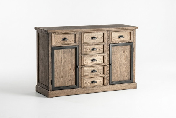 Console en bois brun Table d'appoint Tiroir Étagère Buffet Commode Meubles