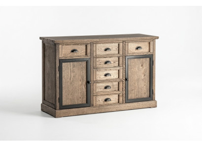 Console en bois brun Table d'appoint Tiroir Étagère Buffet Commode Meubles