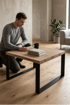 Table basse Table Canapé Table Tables de canapé Table d'ordre Salon Meubles Bois 70x45 Loft