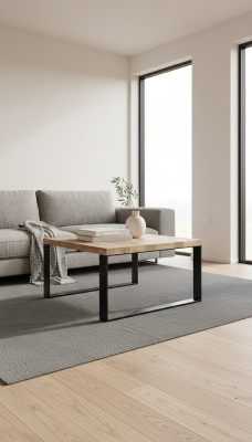 Table basse Table Canapé Table Tables de canapé Table d'ordre Salon Meubles Bois 70x45 Loft