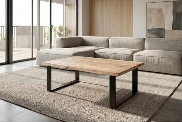 Table basse design Table en verre Table de canapé Table à commander Tables en bois marron Meubles de loft