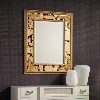 Miroir mural classique r Designer Miroir Baroque Rococo 93x153cm Cadre en bois neuf