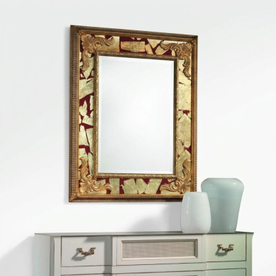 Miroir mural classique r Designer Miroir Baroque Rococo 93x153cm Cadre en bois neuf