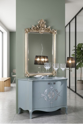 Miroir mural moderne de designer grand, cadre en bois véritable, miroir suspendu, mobilier de luxe.