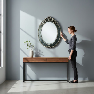 Décoration Miroir mural Mobilier Salon Ameublement d'intérieur Portemanteau Miroir mural neuf