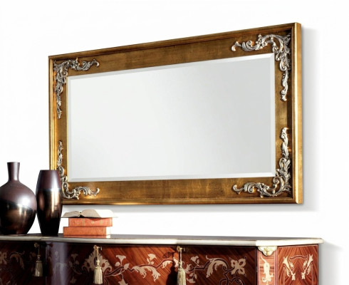Miroir mural moderne de grand designer Miroir en bois véritable Encadrement miroir suspendu Classique nouveau
