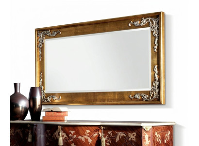 Miroir mural moderne de grand designer Miroir en bois véritable Encadrement miroir suspendu Classique nouveau