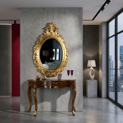 Miroir mural de luxe classique r Designer miroir baroque rococo 88x133cm Cadre en bois nouveau