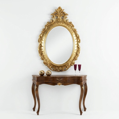 Miroir mural de luxe classique r Designer miroir baroque rococo 88x133cm Cadre en bois nouveau