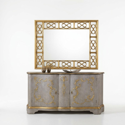 Miroir mural classique r Designer Miroir baroque Rococo 150x114cm Cadre en bois
