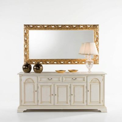 Miroir mural Cadre Or Verre Salon 96x186 Miroir Salon Mobilier Suspendu
