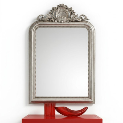 Miroir mural classique r Design Miroir baroque rococo Meubles de luxe Cadre en bois Argent