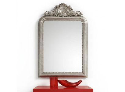 Miroir mural classique r Design Miroir baroque rococo Meubles de luxe Cadre en bois Argent