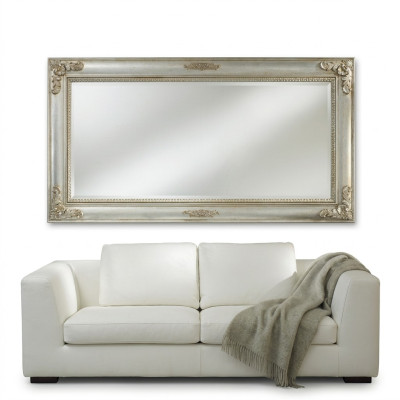 Miroir mural miroir antique Baroque en bois ancien 187x97 Miroir suspendu Cadre de meuble