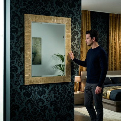 Miroir murale classique grand miroir cadre en bois réel miroir suspendu baroque nouveau