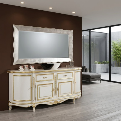 Classique Grand miroir Miroir mural Miroir suspendu Cadre en bois Portemanteau Baroque