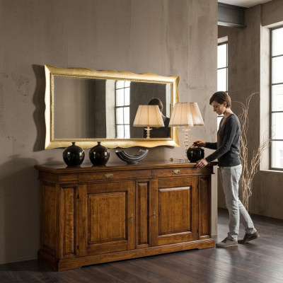 Miroir mural en verre xxl doré grand 181x91 Cadre en bois miroir suspendu baroque Rococo