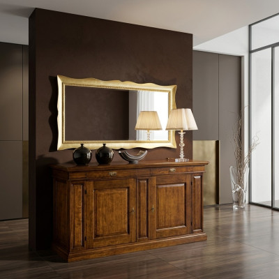 Miroir mural en verre xxl doré grand 181x91 Cadre en bois miroir suspendu baroque Rococo