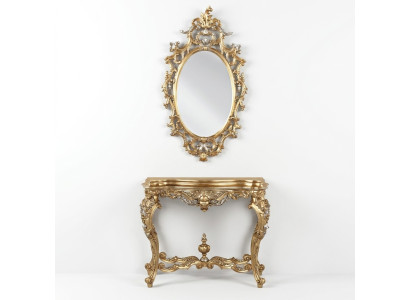 Design Consoles Table Commode avec Miroir Ensemble de meubles de luxe Console 2 pièces.