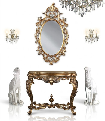 Miroir mural moderne de grande taille de luxe en vrai bois cadre miroir suspendu meubles de luxe