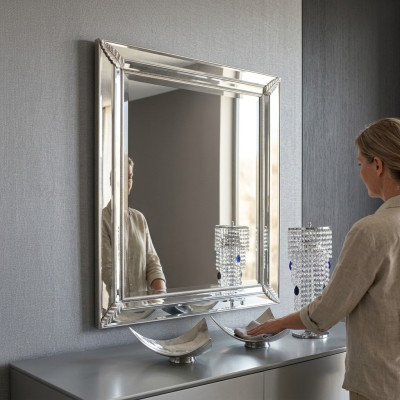 Miroir mural classique en bois avec cadre antique style miroir baroque mobilier italien neuf