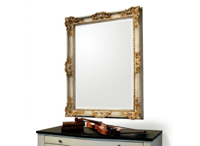 Miroir Miroir mural Concepteur Parquet Salon Salle de bain Bois Design 88x118 Baroque
