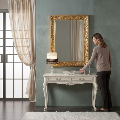 Miroir de design italien Meuble Buffet 93x183cm Baroque Rococo