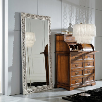 Miroir mural accessoire mobilier décoration living baroque rococo miroir décoratif stand argent