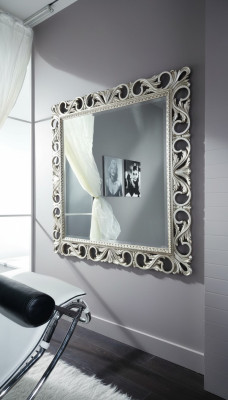 Cadre en bois miroir Miroir mural Classique Design Miroir 192x112 Bois xxl grand