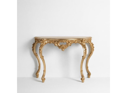 Table console baroque Buffet Console murale Table d'entrée Classique en bois Argent nouveau